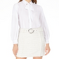 Minissaia de tweed feminina INC International Concepts, branca, tamanho 0, pequena