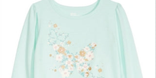 Epic Threads Little Girl's Butterfly Flower T-Shirt Blue Size 6