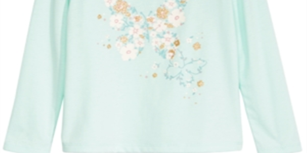 Camiseta infantil com estampa de borboleta e flor da Epic Threads, tamanho 6, azul