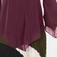 Blusa feminina Alfani com bainha pontuda e acabamento em chiffon, cor vinho, tamanho pequeno P