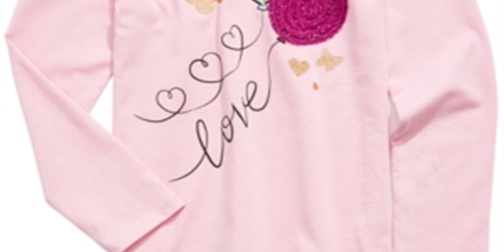 Camiseta infantil feminina com estampa de borboleta e balão, da Epic Threads, rosa, tamanho 4T