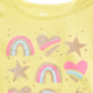 Camiseta infantil Epic Threads com estampa de arco-íris e estrelas, tamanho 6X, amarela