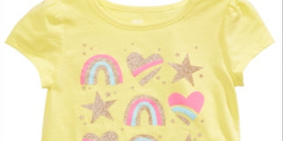 Epic Threads Little Girl's Rainbows Hearts & Stars T-Shirt  Yellow Size 6X