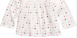 First Impressions Toddler Girl's Heart Print Cotton Tunic White Size 2T