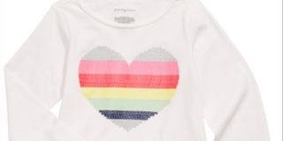 First Impressions Toddler Girl's Cotton Rainbow Heart Peplum T-Shirt White Size 4T