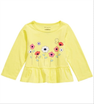 Camiseta infantil de algodão com estampa floral First Impressions para meninas, tamanho 3 a 6 meses