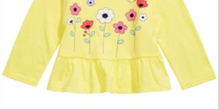 Camiseta infantil de algodão com estampa floral First Impressions para meninas, tamanho 3 a 6 meses