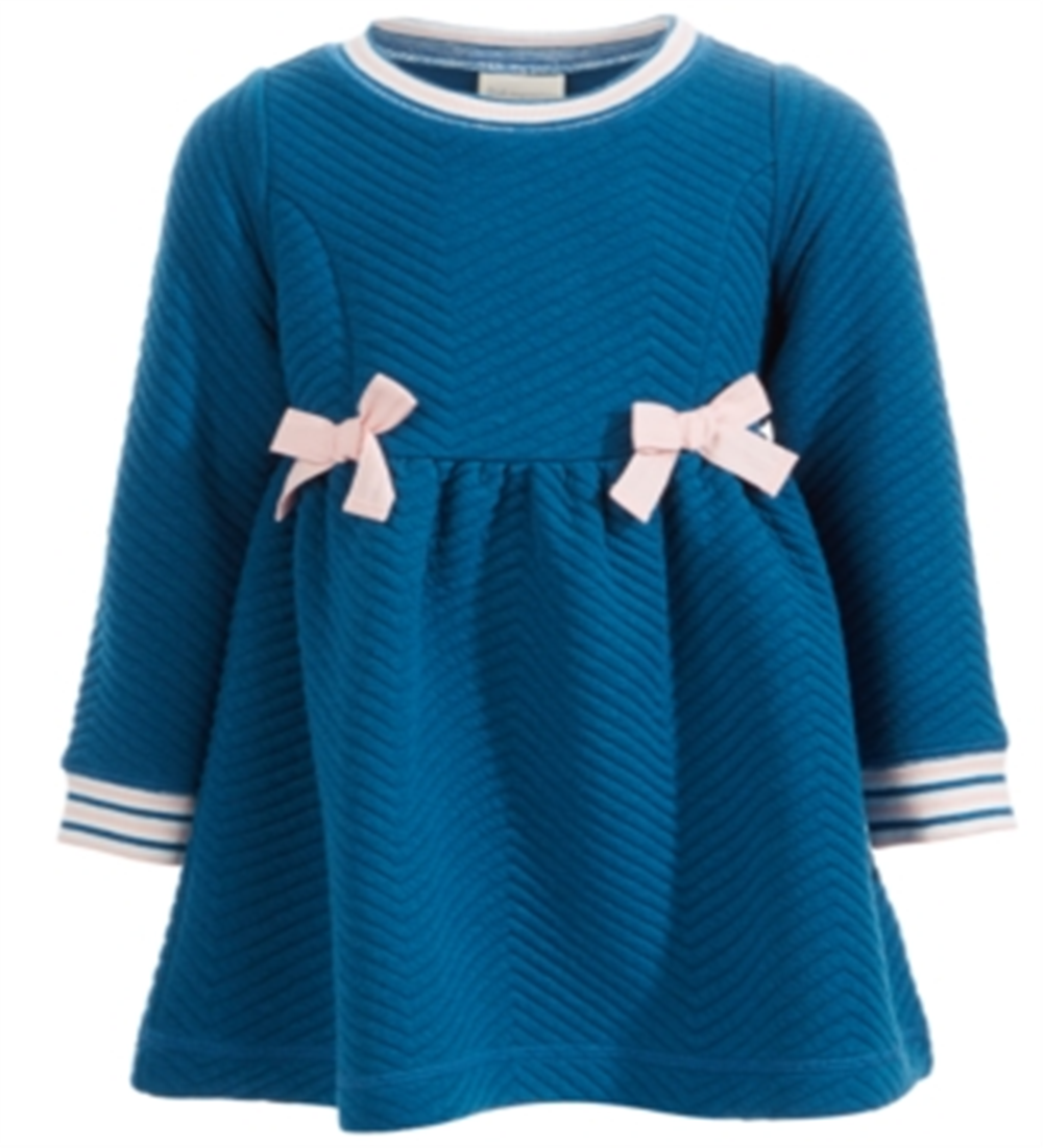 Vestido acolchoado para bebê menina First Impressions, azul, tamanho 6 a 9 meses