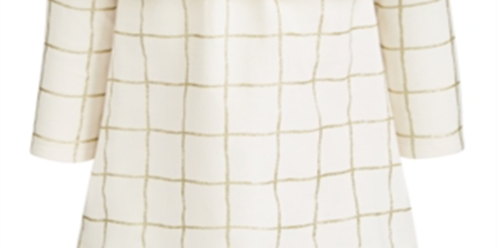 Vestido infantil com estampa xadrez e glitter First Impressions, branco, tamanho 24 meses