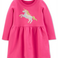 Vestido de unicórnio com lantejoulas Carter's para meninas, tamanho rosa, tamanho 4T