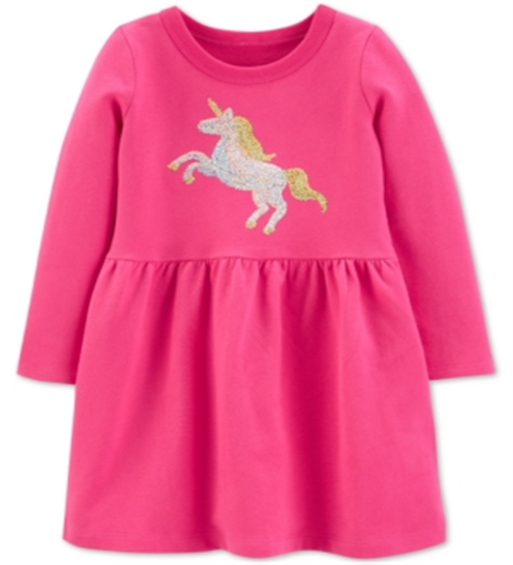 Vestido de unicórnio com lantejoulas Carter's para meninas, tamanho rosa, tamanho 4T