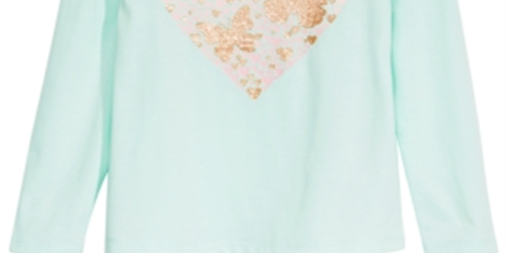 Camiseta infantil feminina Epic Threads com estampa de borboletas e coração, azul, tamanho 4T