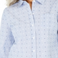 Camisa feminina estampada de algodão Karen Scott, azul, tamanho pequeno