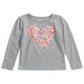 Camiseta infantil feminina Epic Threads com estampa de coração, cinza, tamanho 3T