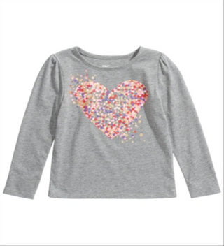 Camiseta infantil feminina Epic Threads com estampa de coração, cinza, tamanho 3T