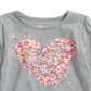 Camiseta infantil feminina Epic Threads com estampa de coração, cinza, tamanho 3T