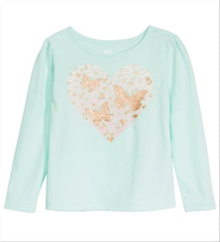 Camiseta infantil feminina Epic Threads com estampa de borboletas e coração, azul, tamanho 3T