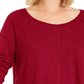 Estilo &amp; Co Feminino com Costura Alta e Baixa, Vermelho, Tamanho Pequeno M