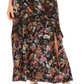 Vestido longo de veludo com estampa floral feminino INC International Concepts, preto, tamanho 16
