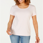 Camiseta feminina Karen Scott com decote redondo, rosa, tamanho pequeno