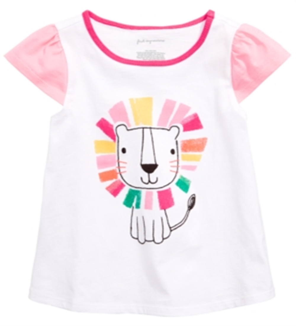 Blusa estampada com leão para bebê First Impressions, branca, tamanho 3 a 6 meses