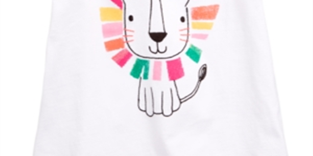 Blusa estampada com leão para bebê First Impressions, branca, tamanho 3 a 6 meses