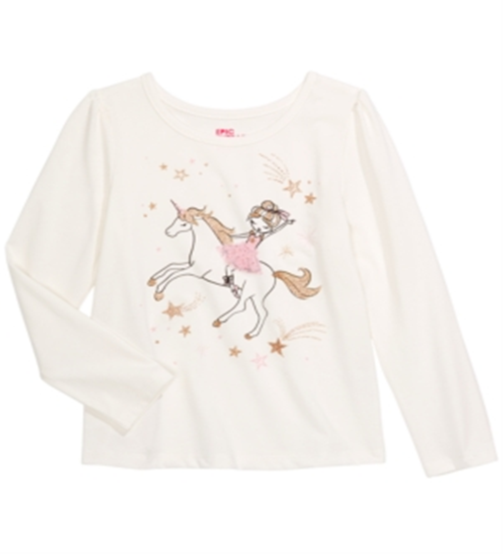 Camiseta infantil feminina Epic Threads Unicorn Rides, branca, tamanho 3T