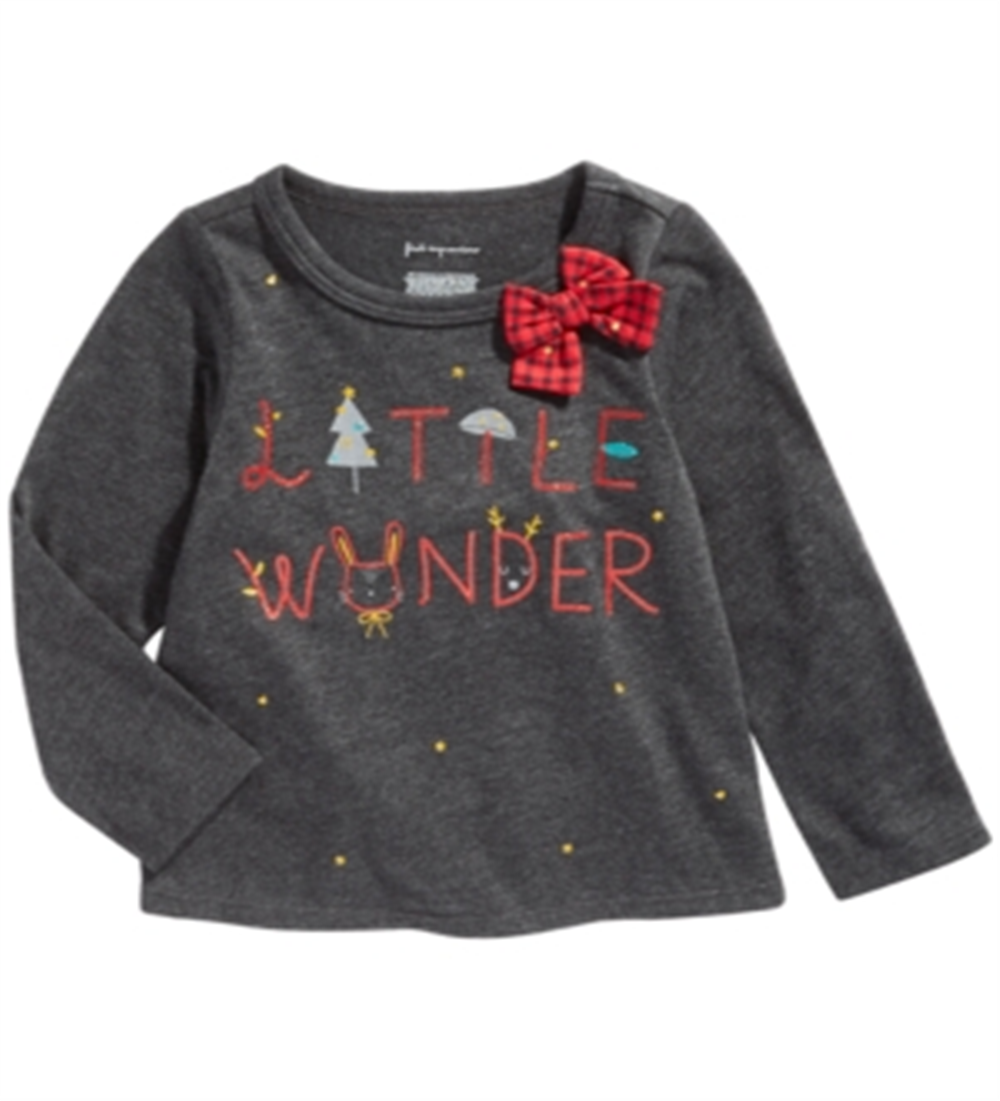 Camiseta Little Wonder para meninas First Impressions, tamanho cinza, tamanho 3-6 meses