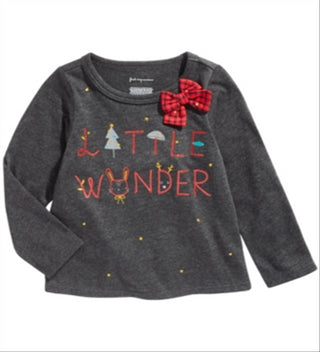 First Impressions Baby Girl's Little Wonder T-Shirt Size Gray Size 3-6 Months