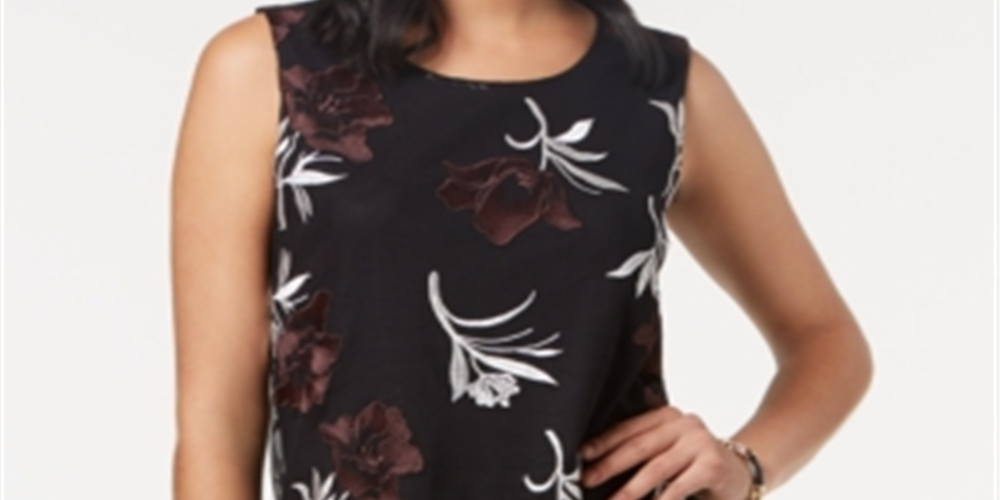 Blusa sem mangas com bainha pontuda feminina Alfani, vermelha, tamanho pequeno XL