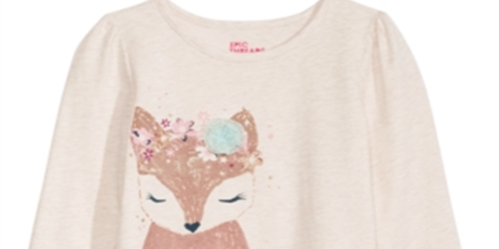 Camiseta infantil Woodland Fox da Epic Threads, branca, tamanho 5