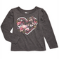 Camiseta estampada com coração para meninas Epic Threads, tamanho 5, cinza