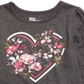 Camiseta estampada com coração para meninas Epic Threads, tamanho 5, cinza