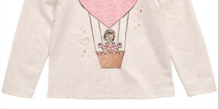 Camiseta infantil feminina Epic Threads com estampa de balão de ar e coração, tamanho 4T, branca