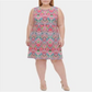 Vestido Aline estampado plus size feminino Tommy Hilfiger vermelho tamanho 18W