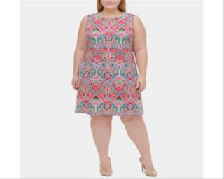 Vestido Aline estampado plus size feminino Tommy Hilfiger vermelho tamanho 18W