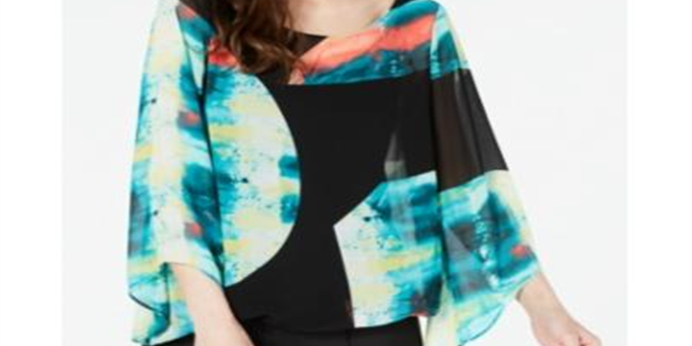 Blusa Alfani Feminina Estampada Abstrata Preta Tamanho Pequeno Médio