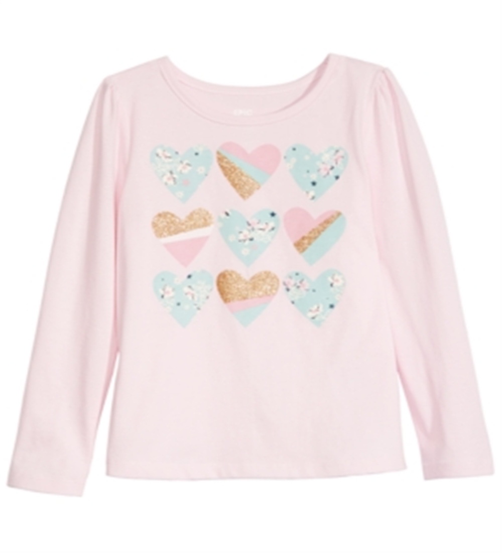 Camiseta infantil feminina com estampa de coração da Epic Threads, rosa, tamanho 2T