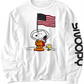 Camiseta infantil masculina Snoopy in Space Peanuts, tamanho 3, branca