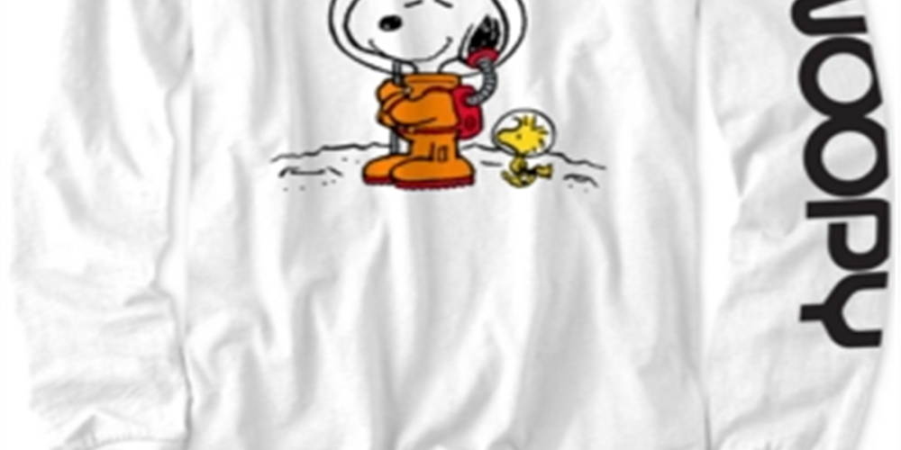 Camiseta infantil masculina Snoopy in Space Peanuts, tamanho 3, branca