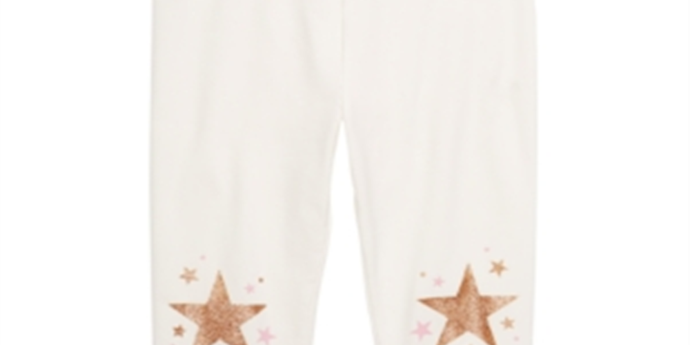 Leggings femininas Epic Threads Star Knee, tamanho 5, brancas