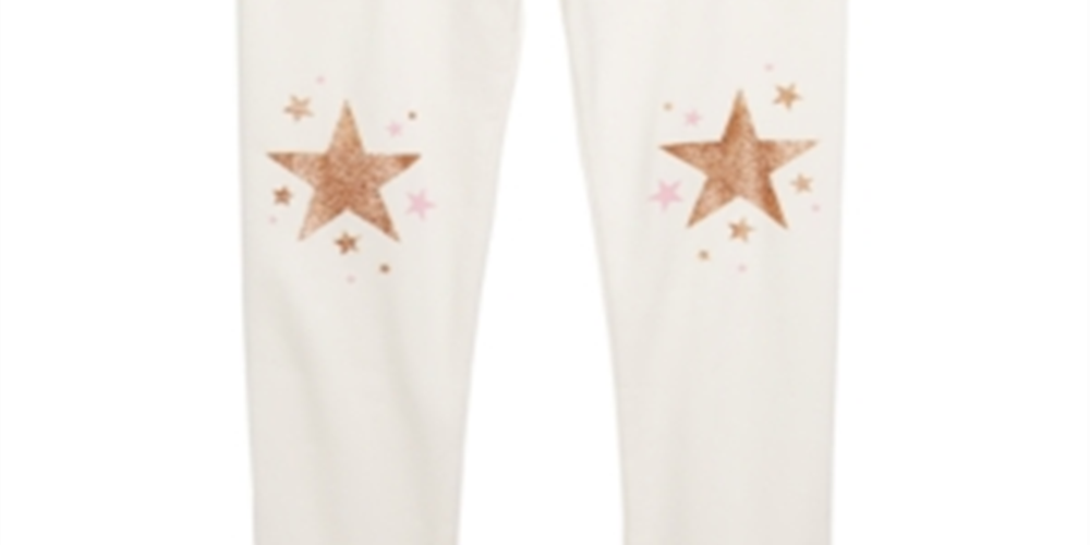 Leggings femininas Epic Threads Star Knee, tamanho 5, brancas