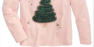 Epic Threads Little Girl's Holiday Tree T-Shirt  Pink Size 6X