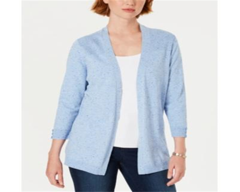 Karen Scott Cardigan Feminino Canelado Jugo Azul Tamanho P