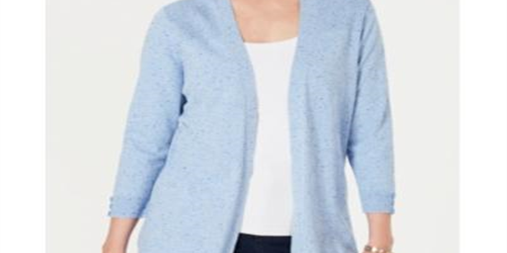 Karen Scott Cardigan Feminino Canelado Jugo Azul Tamanho P