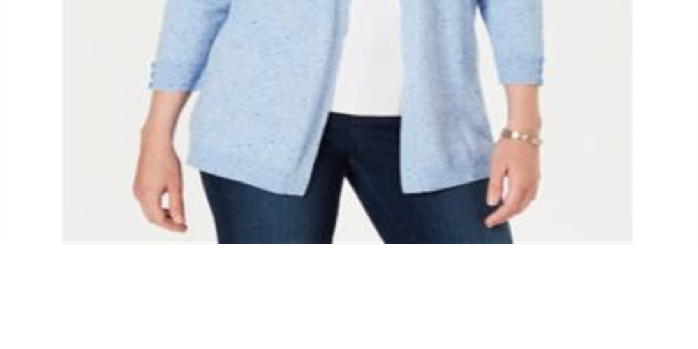 Karen Scott Cardigan Feminino Canelado Jugo Azul Tamanho P