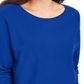 Suéter feminino com manga dolman e tachas JM Collection, azul, tamanho X-S