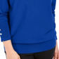 Suéter feminino com manga dolman e tachas JM Collection, azul, tamanho X-S