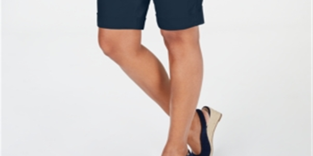 Shorts femininos Charter Club com bolso e zíper, tamanho 6, azul, tamanho 6