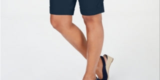 Shorts femininos Charter Club com bolso e zíper, tamanho 6, azul, tamanho 6